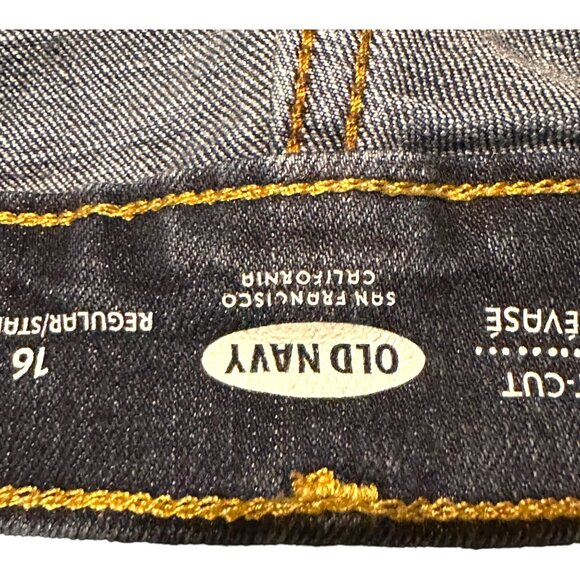 Womens Bootcut Jeans Size 16 Dark Wash Denim Mid-Rise Classic 5-Pocket Style - Picture 15 of 16